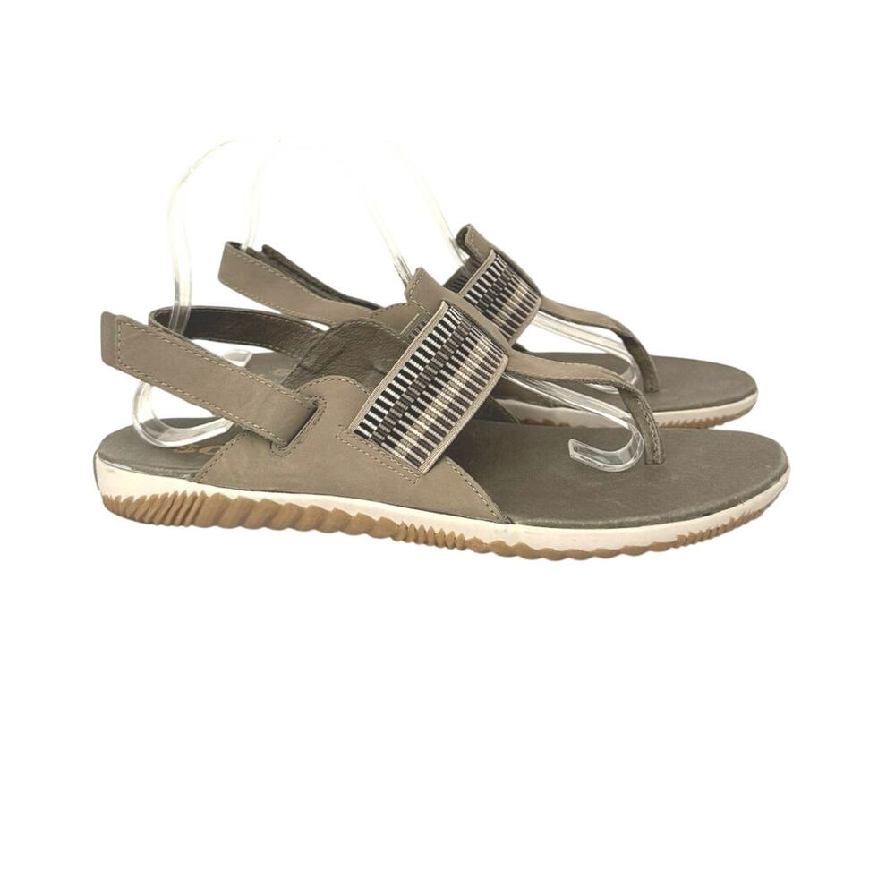 Sorel Women’s Size 10.5 Out 'N About Sandals Back Strap Toe Post Sage Grey